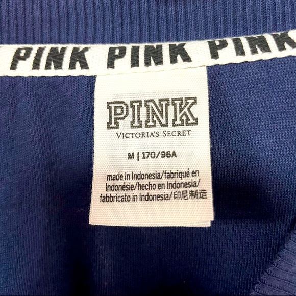 VS Pink ‘Merica Navy Blue Satin Bomber Jacket M - Picture 4 of 7